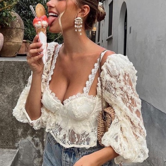 For Love And Lemons Tops - NWT! For love and lemons Ysabelle lace crop top / Provocateur We are HAH